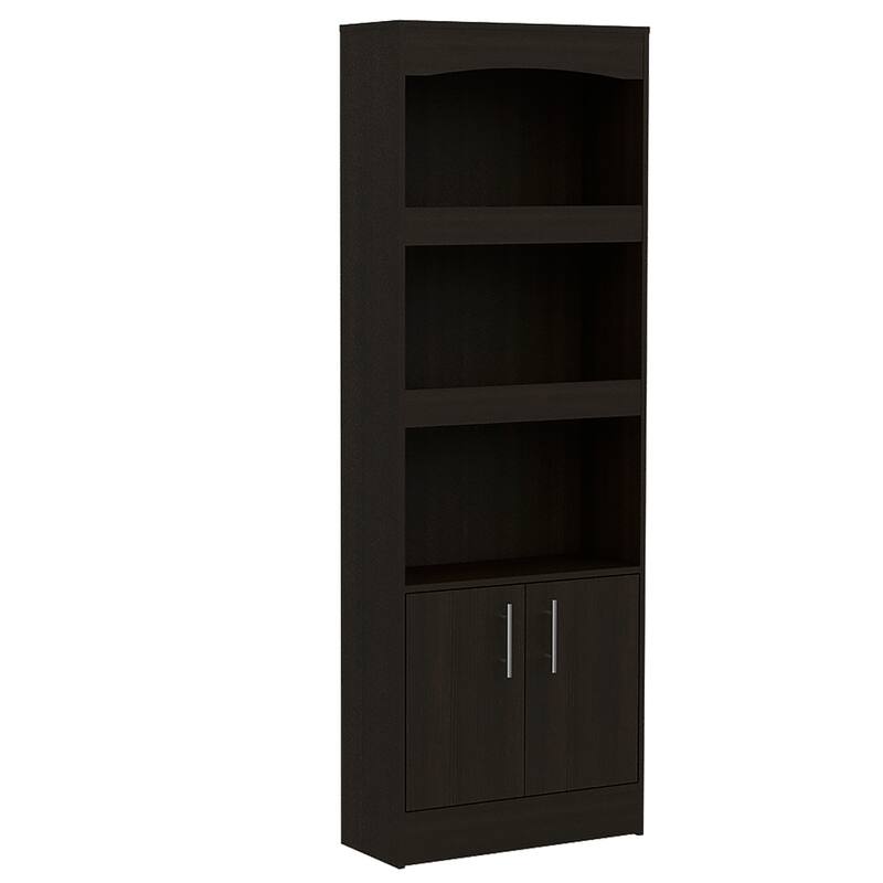Bookcase for Office, Metal Hardware, Black Wengue Finish