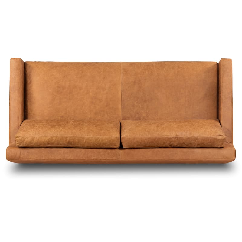 Poly & Bark Zyon 90" Sofa in Cognac Tan - Full Grain Genuine Italian Leather