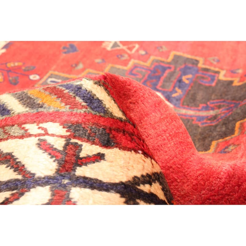 ECARPETGALLERY Hand-knotted Melis Vintage Red Wool Rug - 3'5 x 5'0