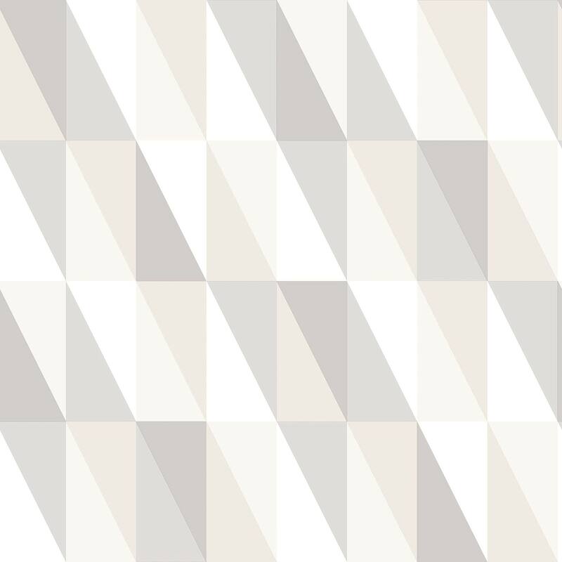Chesapeake Inez Neutral Geometric Wallpaper - 20.9 x 396 x 0.025