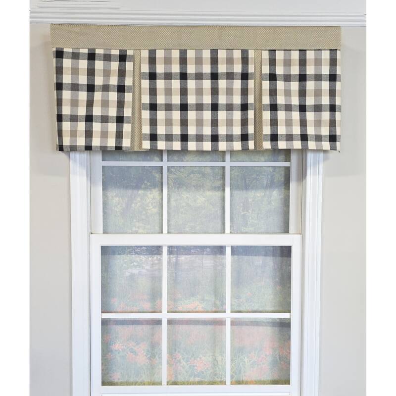 RLF Home Bison Check Pleated Valance