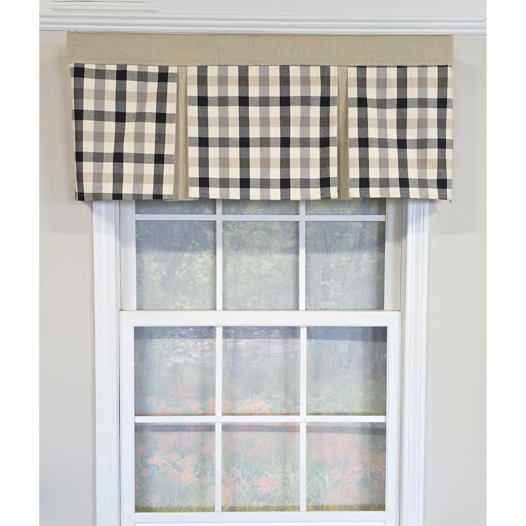 RLF Home Bison Check Pleated Valance
