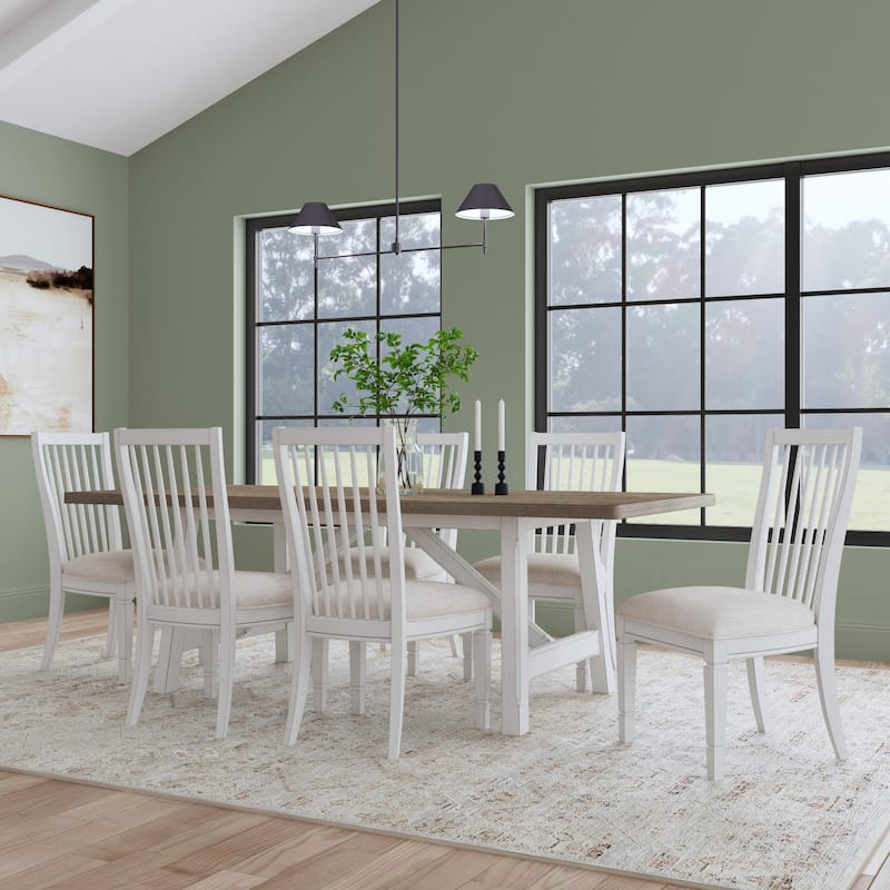 Melody White Wood Rectangular Dining Table - 90" x 30" x 42"