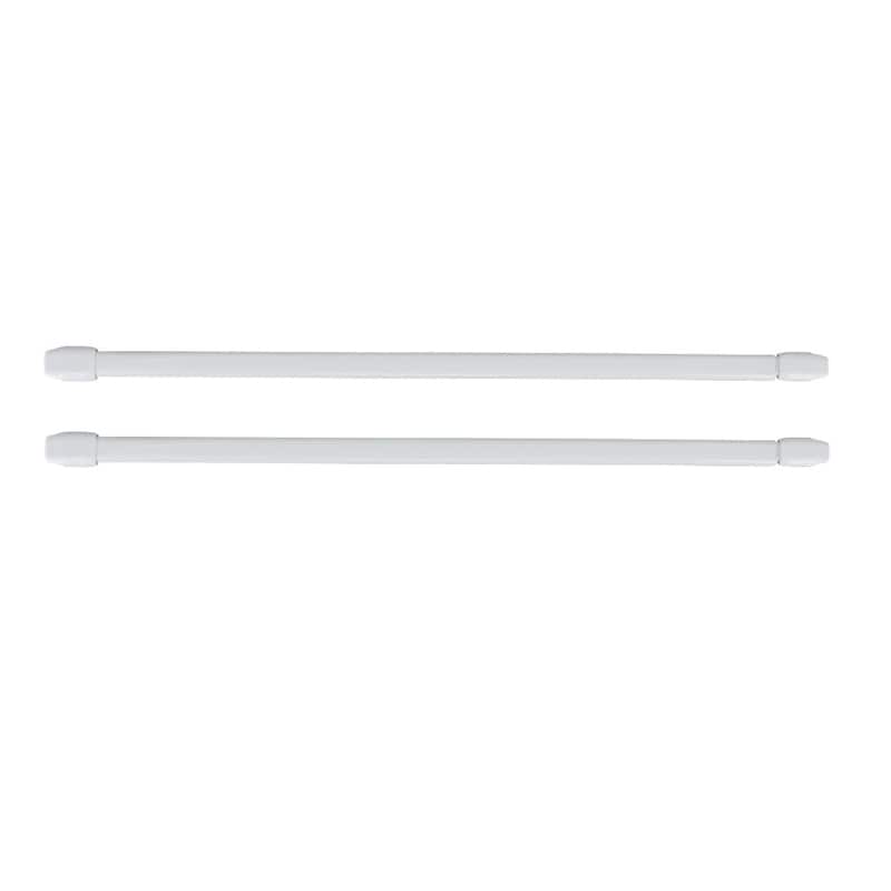 Small Flat Cafe Curtain Rod Adjustable Set of 2