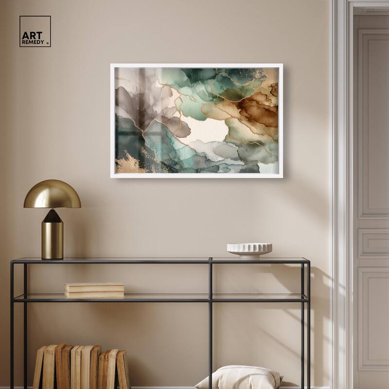 Golden Estuary II Shadowbox by Art Remedy