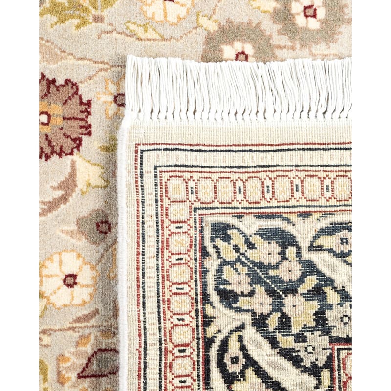 Overton Hand Knotted Wool Vintage Inspired Traditional Mogul Ivory Runner Rug - 10' 6" X 2' 8"