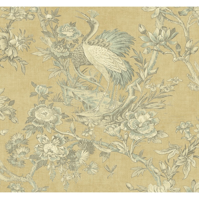 Seabrook Designs Richmond Hill Crane Unpasted Wallpaper