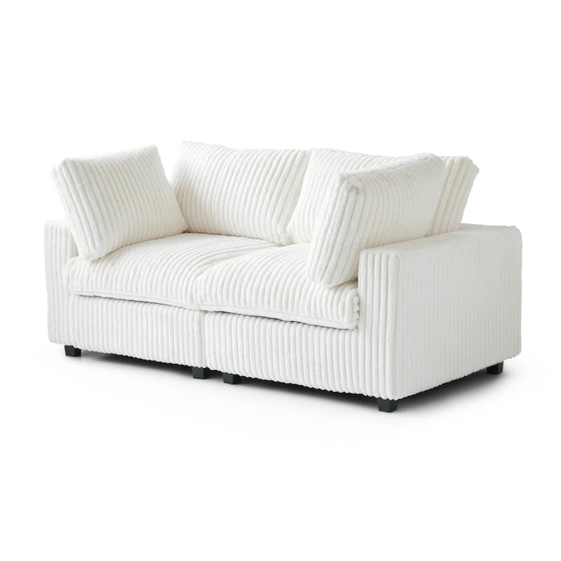 78'' Plush Fabric Loveseat Sofa Lounger Sleep Couch