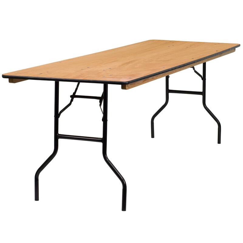 Natural Wood Folding Table - 30"W x 96"D x 30.25"H - 30"W x 96"D x 30.25"H - Natural