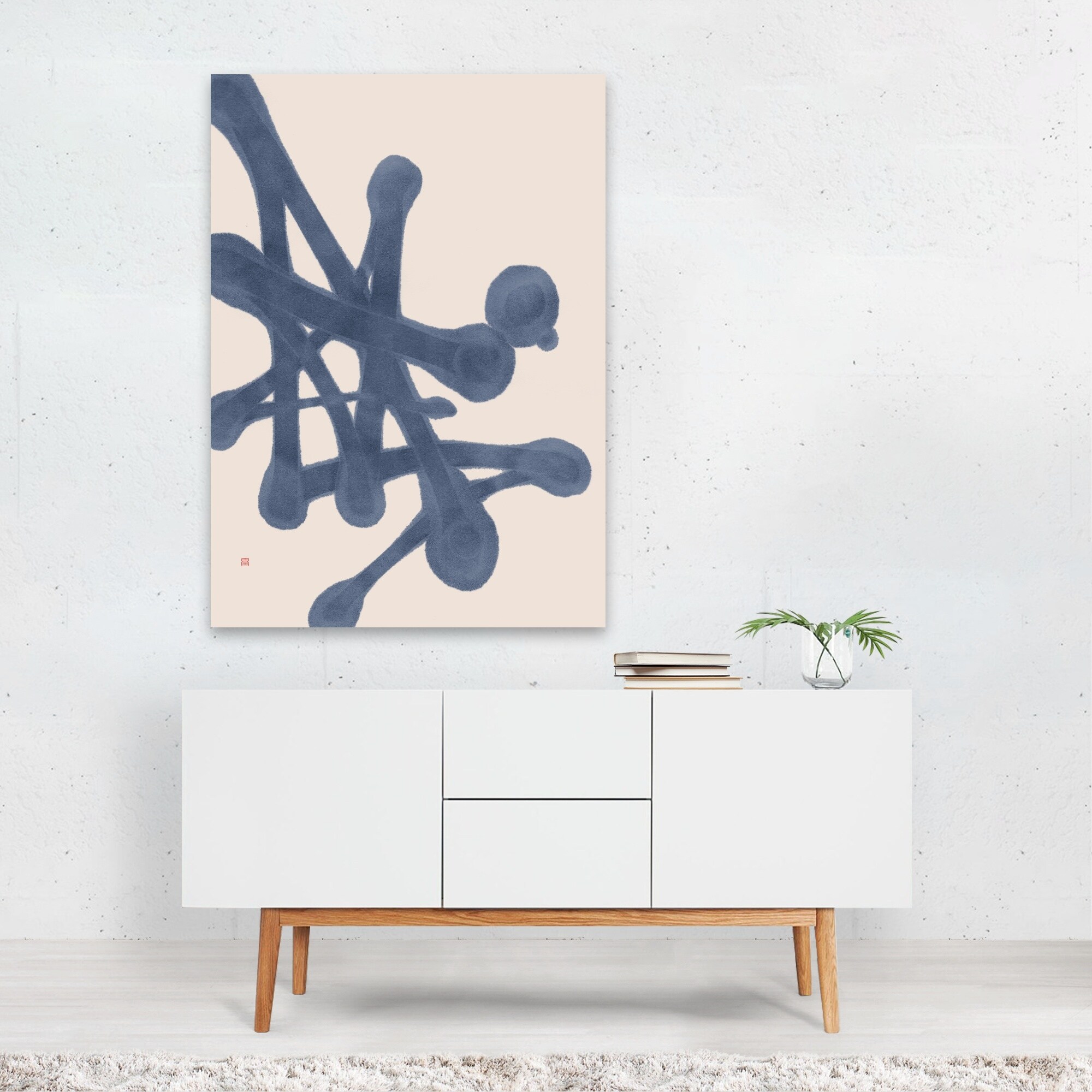 Shop Abstract Japanese Culture Minimal Canvas Wall Art Print