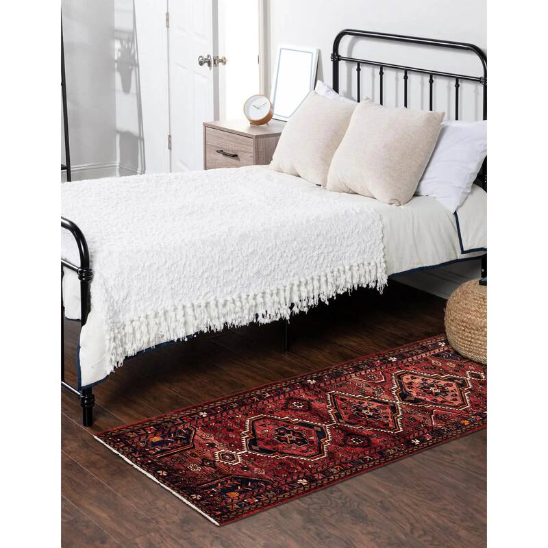 ECARPETGALLERY Hand-knotted Konya Anatolian Dark Red Wool Rug - 3'7 x 9'6