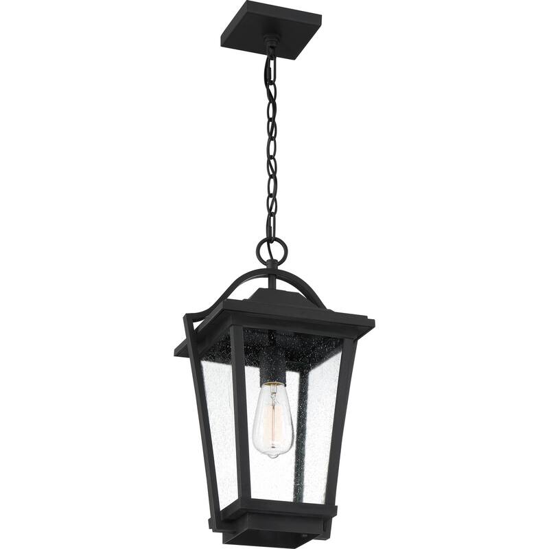 Darius 1-Light Outdoor Hanging Lantern in Earth Black