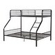 preview thumbnail 8 of 7, Twin XL Over Queen Bunk Bed with Guardrails and Ladder, Black
