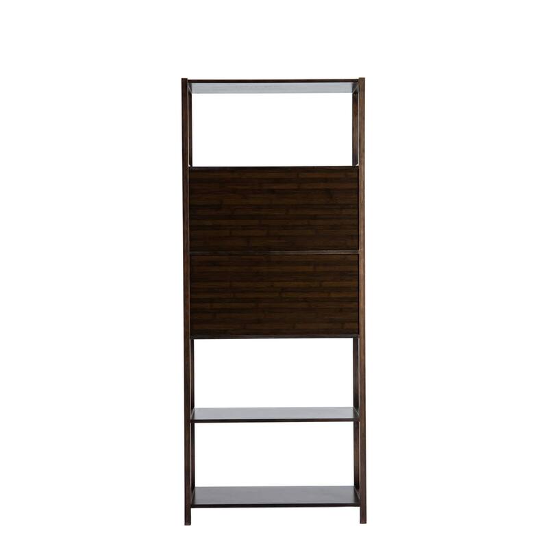 Selma Bamboo Bookcase Left Facing Spindle Cabinet