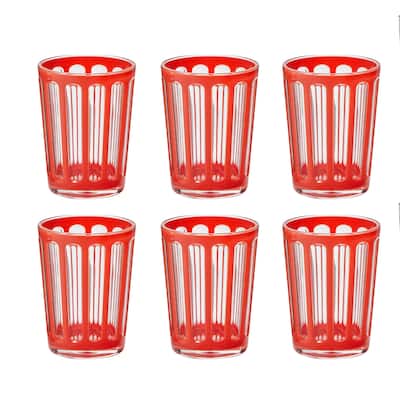 Villa 22 oz Orange Acrylic Double Old Fashion DOF BPA-Free, Dishwasher Safe, Durable Drinkware Set of 6