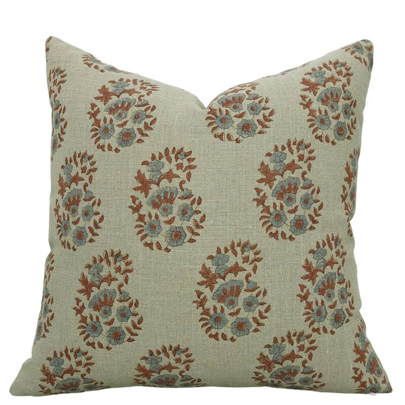 Linen Bohemian Block print pillow Cover Anar - Pillow Covers - 20" x 20"