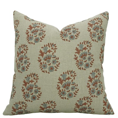 Linen Bohemian Block print pillow Cover Anar