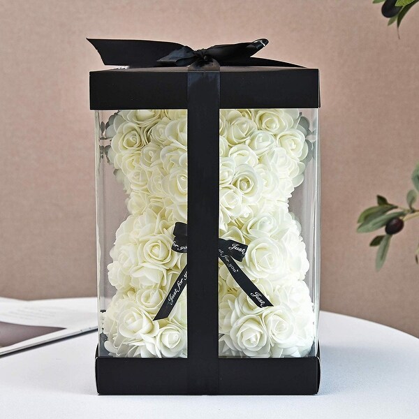 rose teddy bear with gift box