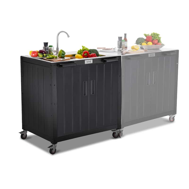 FEASTO KT2435D Stainless Steel Outdoor Kitchen Series Counter Freestanding Sink Station