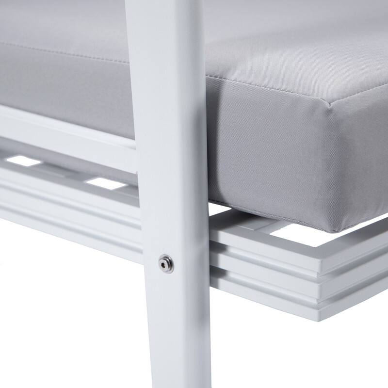 Walbrooke Modern Polyester Upholstery Aluminum Frame wtih Removable Cushion Covers for Indoor Outdoor