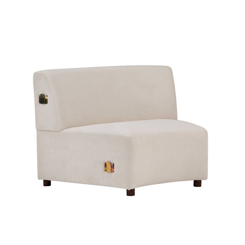 Christopher Knight Home - Luna Modern Upholstered Curved Modular Sofa with Pine Frame