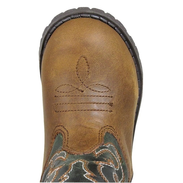Smoky Childrens Kids Dakota Brown Leather Western Cowboy Boot