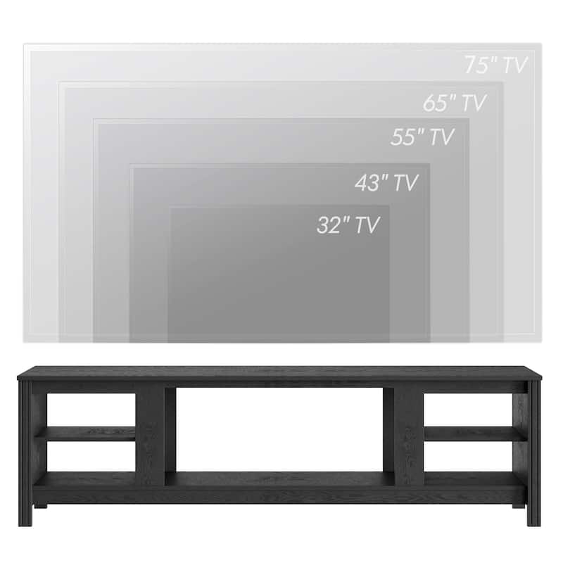 WAMPAT 70 Inch TV Stand for 75 Inch TV, Classic TV Console Table Entertainment Media Stand , Black