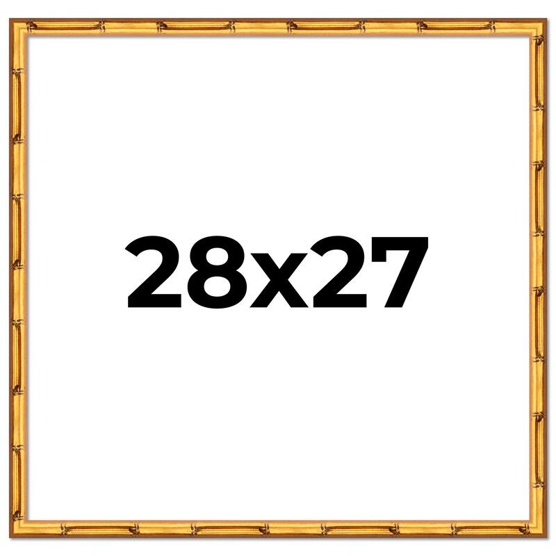 28x27 Frame Gold Bamboo Picture Frame Modern Photo Frame Includes UV Acrylic Shatter Guard Front Acid Free Foam Backing Board