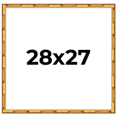 28x27 Frame Gold Bamboo Picture Frame Modern Photo Frame Includes UV Acrylic Shatter Guard Front Acid Free Foam Backing Board