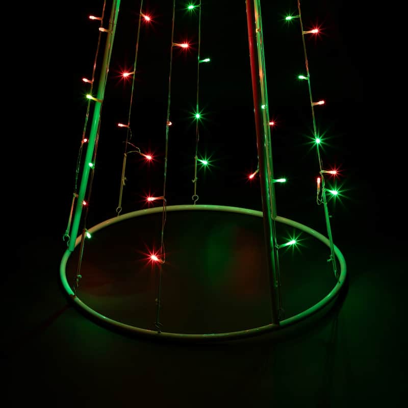 5' Red and Green LED Lighted Twinkling Christmas Tree Outdoor Decor