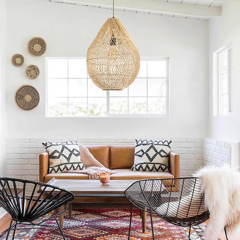 Handmade Rattan Hanging Pendant Light