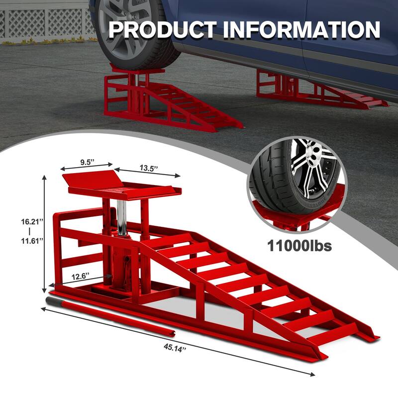Hydraulic Car Ramps 2 Pack 5 Ton Low Profile Lift for Garage Truck
