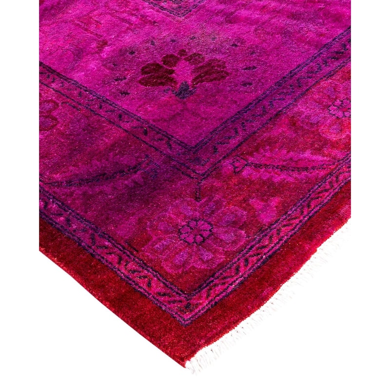 Fine Vibrance One-of-a-Kind Hand-Knotted Area Rug - Pink, 8' 2" x 10' 4" - 8' 2" x 10' 4"