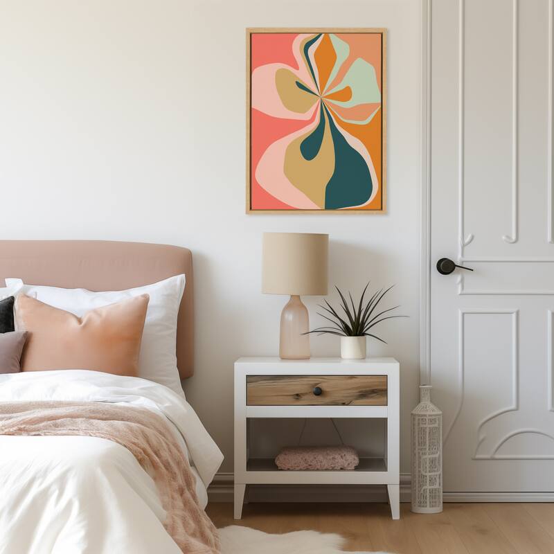 Kate and Laurel Sylvie Morning Hibiscus Framed Canvas by Alicia Bock
