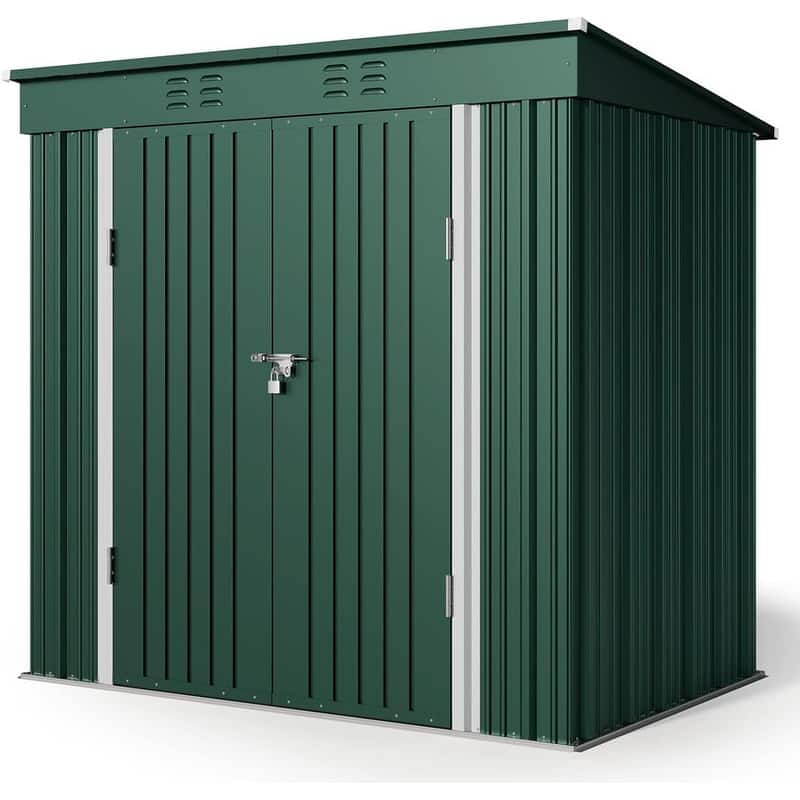 6ft x 4ft Outdoor Metal Storage Shed, Garden Tool House with Lockable Door
