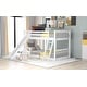 preview thumbnail 4 of 7, Twin over Twin Pine Bedroom Bunk Bed with Convertible Slide and Ladder