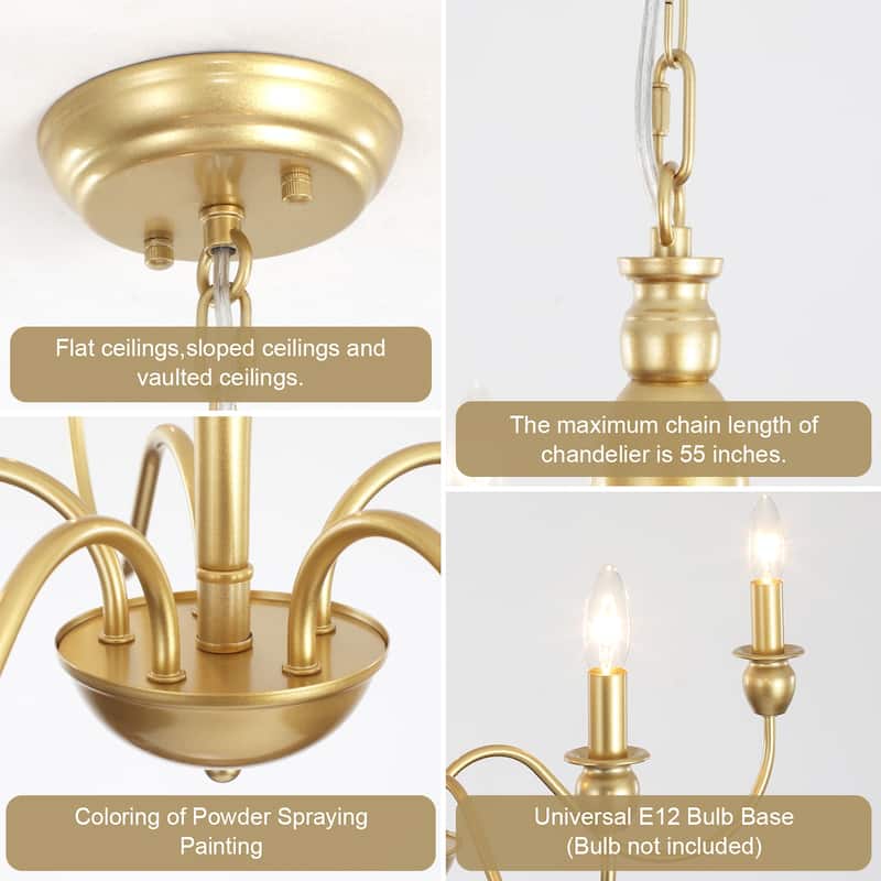5-Light 28.14-inch Classic Chandelier Light for Kitchen Island Bedroom