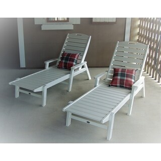 POLYWOOD® Nautical Outdoor Chaise Lounge with Arms, Stackable, NCC2280