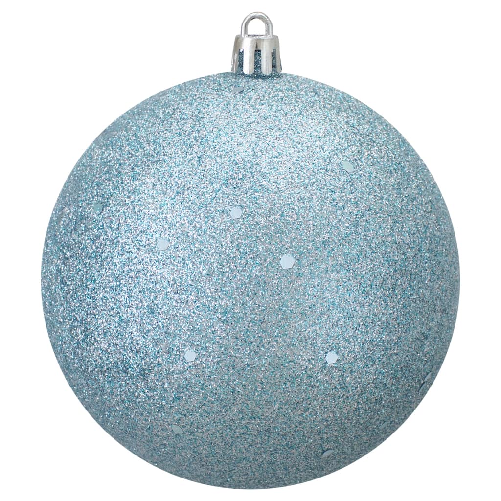 Shatterproof Glitter Christmas Ball Ornament - 4" (100mm) - Mermaid Blue