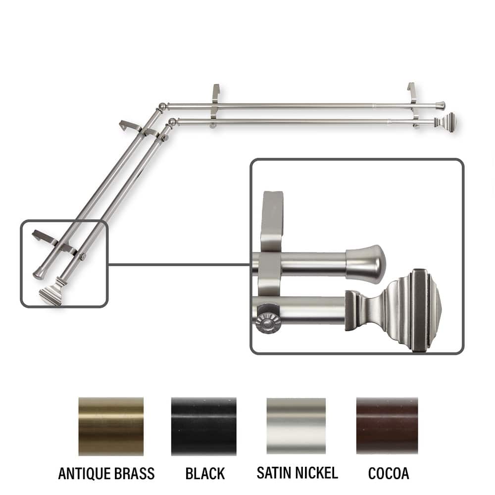 InStyleDesign Saturnino Corner Window Double Curtain Rod 13/16 inch dia.