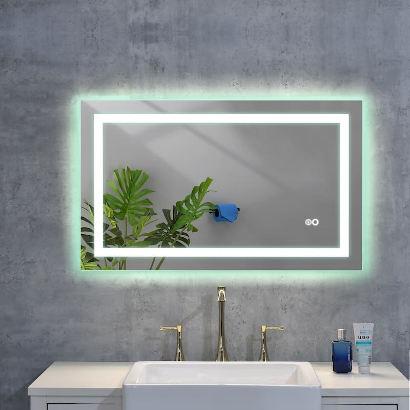 LED Backlit Frameless Bathroom Vanity Mirror with Anti-fog