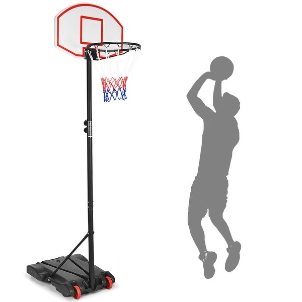 Shop Costway Adjustable Basketball Hoop System Stand Kid Indoor Outdoor Net On Sale Overstock 18820004