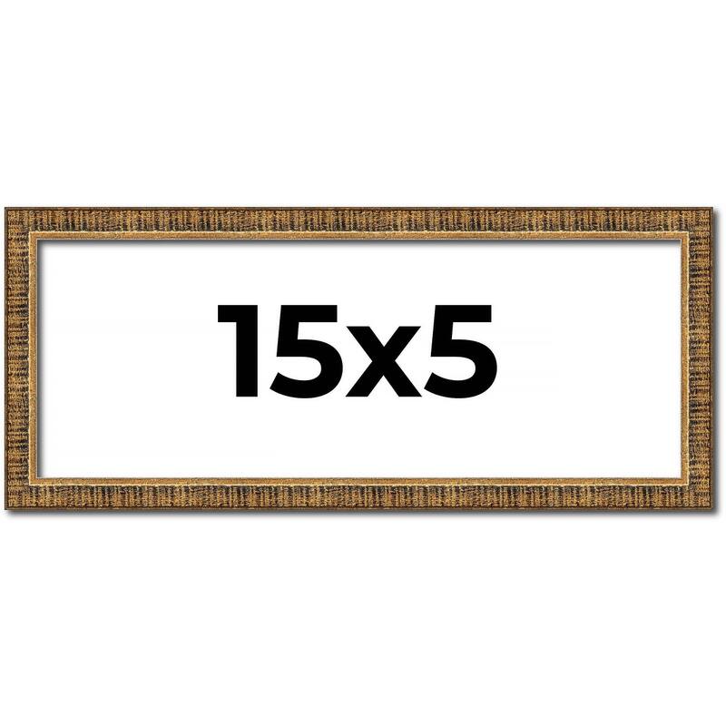 15x5 Frame Gold Solid Wood Picture Frame - Complete Modern Photo Frame
