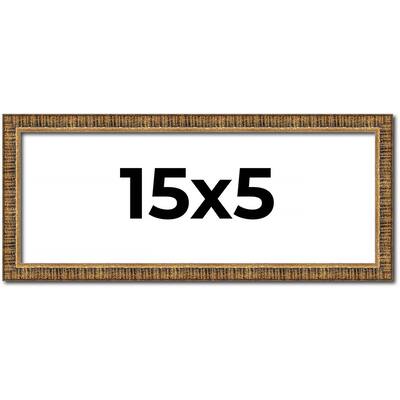 15x5 Frame Gold Solid Wood Picture Frame - Complete Modern Photo Frame