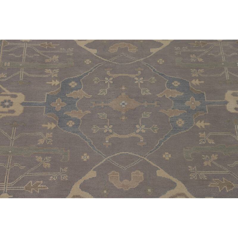 Gray Oushak Indian Large Area Rug Handmade Wool Carpet - 9'11"x 13'9"