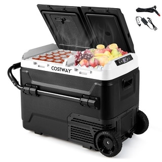 Dual Zone 12V Car Fridge, Ideal for Travel, Camping, and Outdoor Use - 31" x 18.5" x 20.5"
