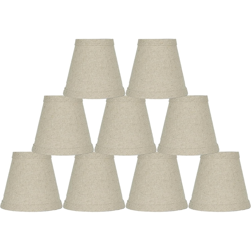 Natural Pure Linen Chandelier Lamp Shade, 3x5x4.5", Hardback, Clip On - 5*9