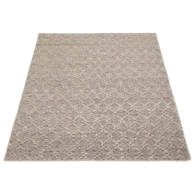 ECARPETGALLERY Braid weave Sienna Grey Wool Rug - 5'3 x 7'7