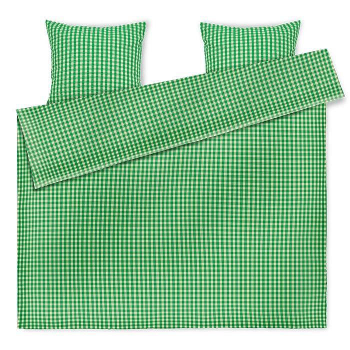 JUNA Bæk&Bølge Duvet Cover Set, Green/Sand - King
