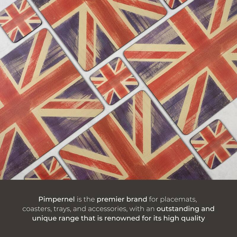 Pimpernel Set of 6 Union Jack Coasters - 4 Inches Sq.
